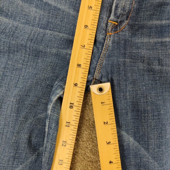 7 For All Mankind Women's Boot Cut Jeans Size 30 Blue Cotton Casual Distressed - Picture 9 of 11